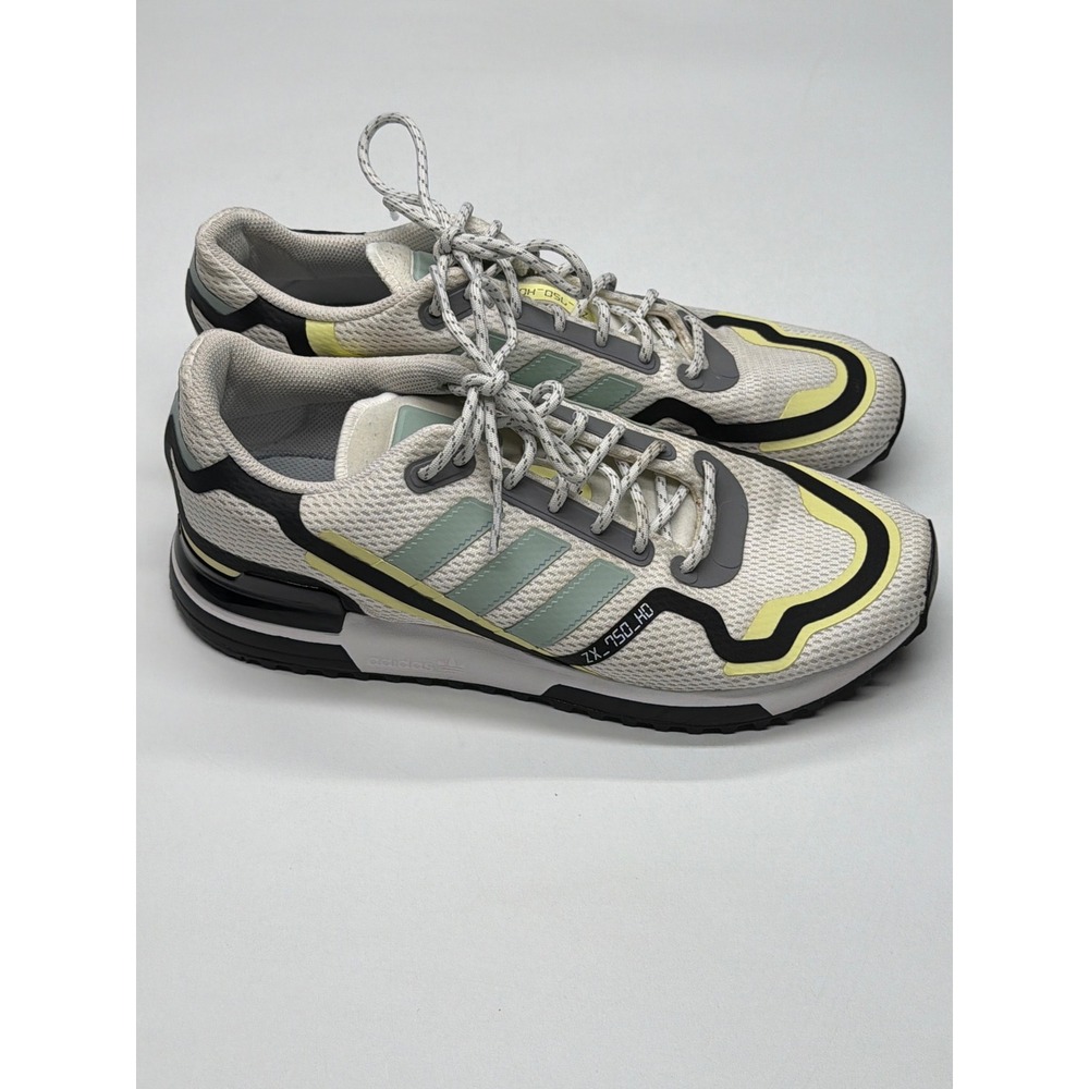Adidas ZX 750 HD Men's Sneakers Off White Light Green Black Yellow Size 9